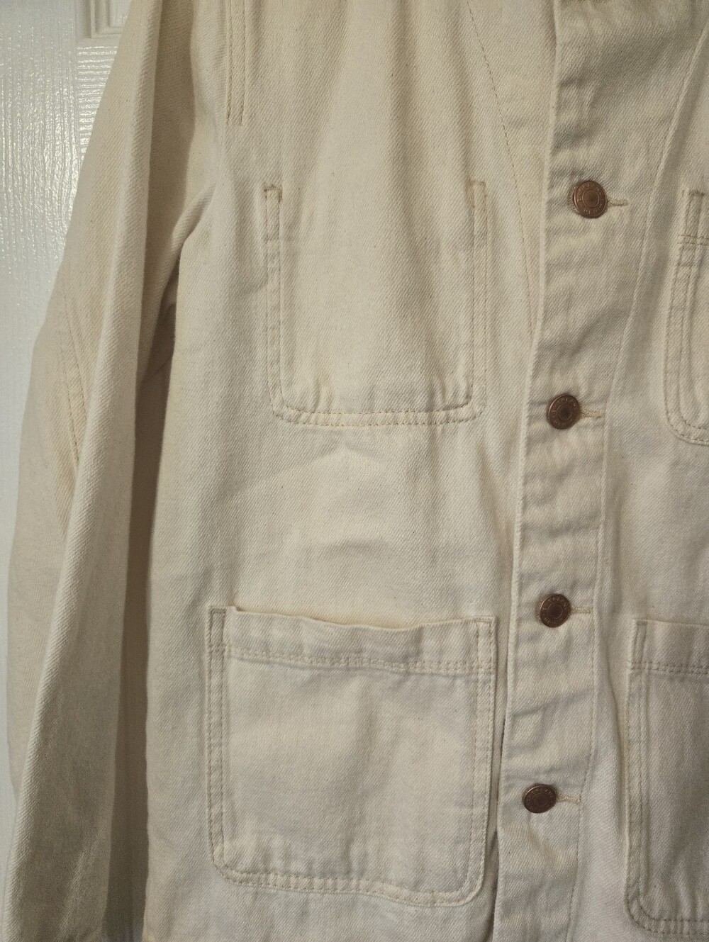 Everlane Denim "Chore Jacket" In Bone, XS - Picture 8 of 15